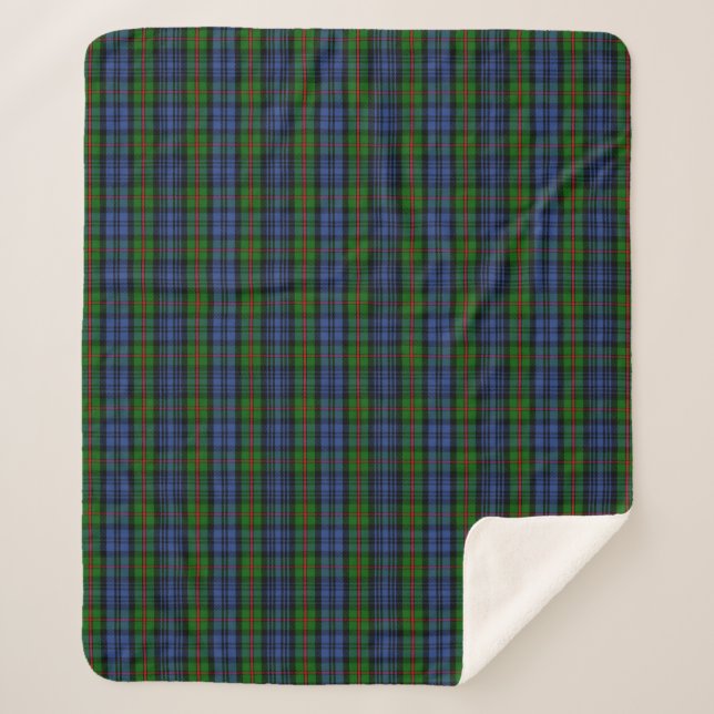 Scottish Clan MacKinlay Tartan Plaid Sherpa Blanket (Front)