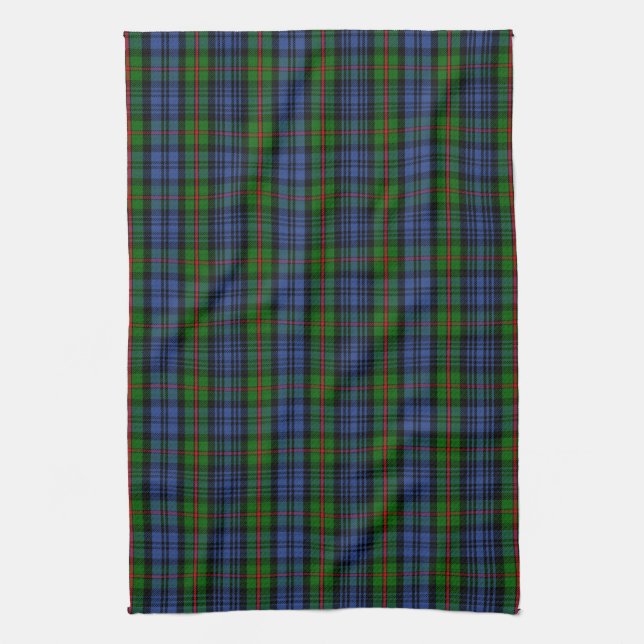 Scottish Clan MacKinlay Tartan Plaid Tea Towel (Vertical)