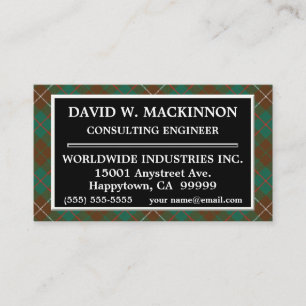 Scottish Clan MacKinnon Hunting Tartan Plaid Business Card
