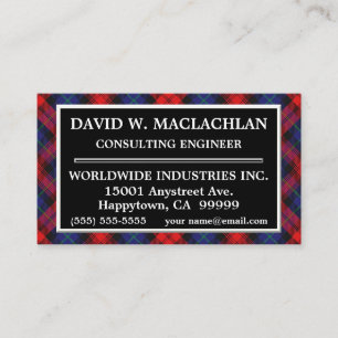 Scottish Clan MacLachlan Tartan Plaid Business Card