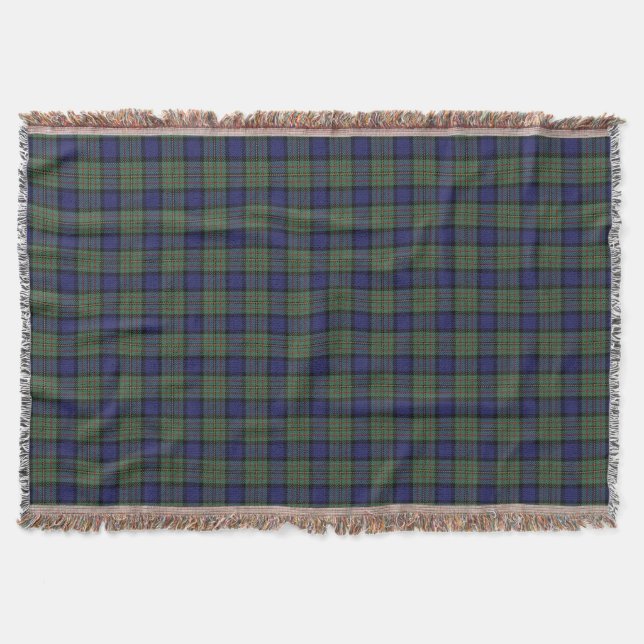Scottish Clan MacLaren Tartan Throw Blanket (Front)