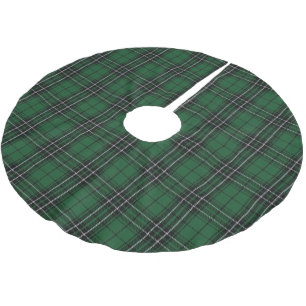 Scottish Clan MacLean Green Black Hunting Tartan Brushed Polyester Tree Skirt