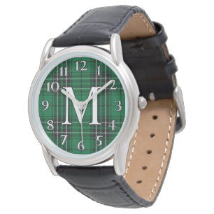 Scottish Clan MacLean M Monogram Hunting Tartan Watch