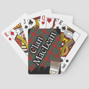 Scottish Clan MacLean Tartan Paint Brush Playing Cards