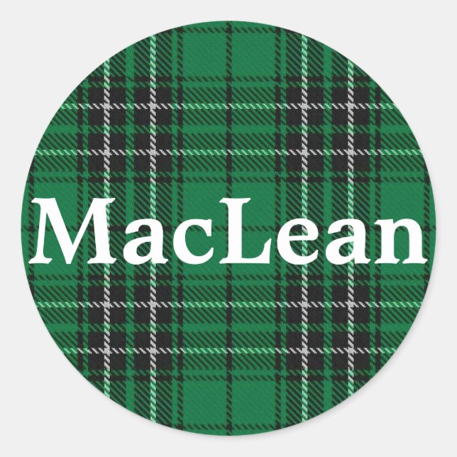 Scottish Clan MacLean Tartan Plaid Classic Round Sticker (Front)