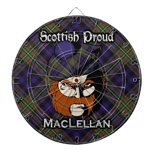 Scottish Clan MacLellan Tartan Dartboard (Front)
