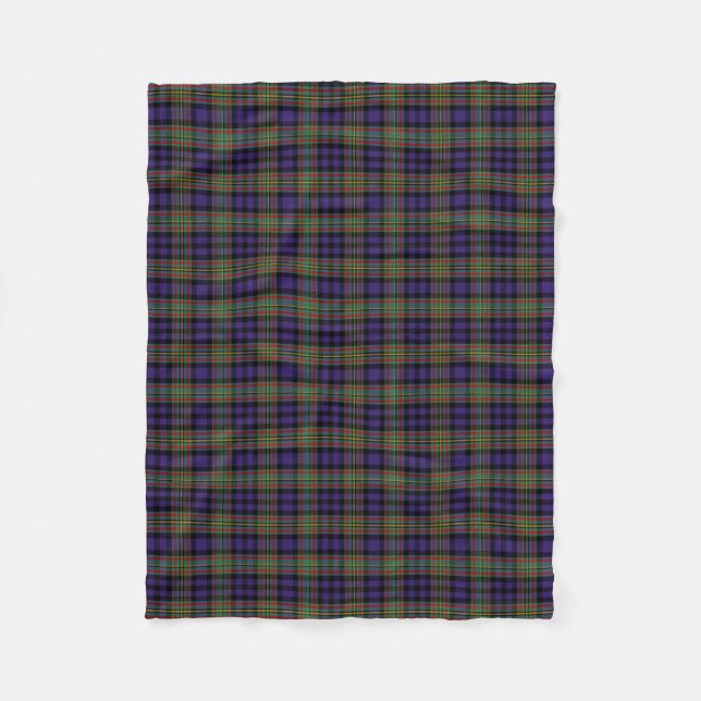 Scottish Clan MacLellan Tartan Plaid Fleece Blanket (Front)
