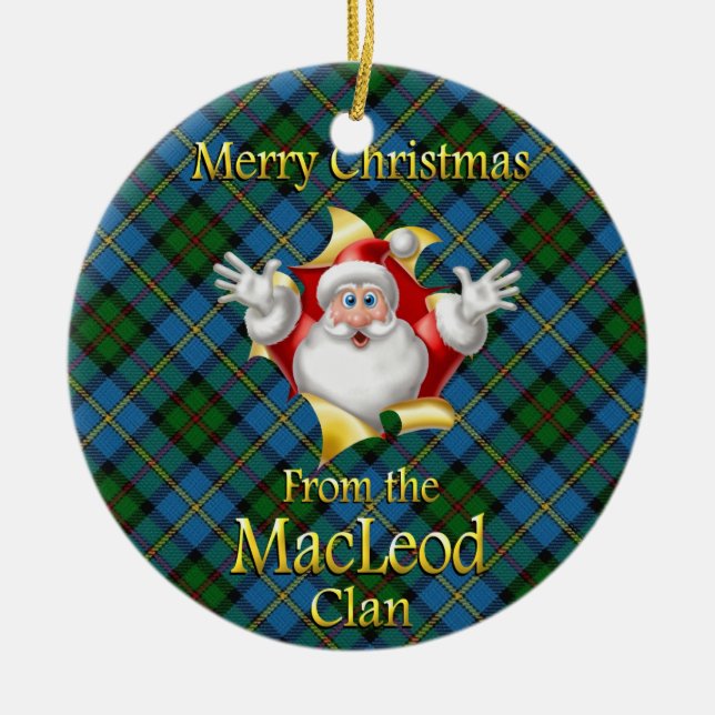 Scottish Clan MacLeod Christmas Ornament (Front)