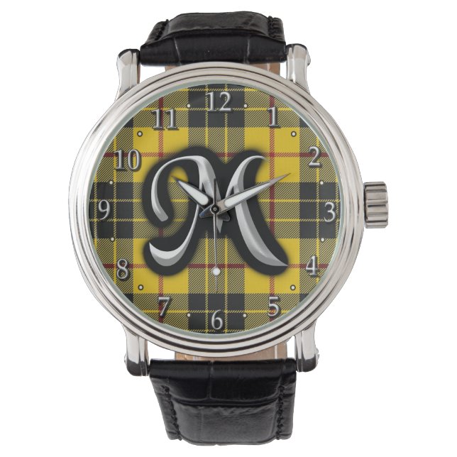 Scottish Clan MacLeod Monogram Tartan Watch (Front)