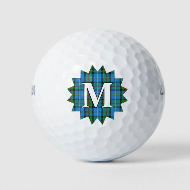 Scottish Clan MacLeod of Harris Tartan Plaid Burst Golf Balls (Front)