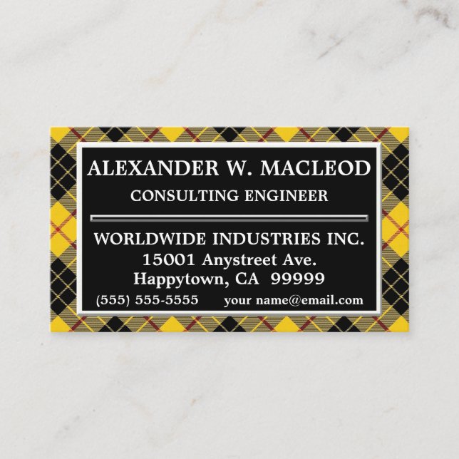 Scottish Clan MacLeod of Lewis Tartan Plaid Business Card (Front)