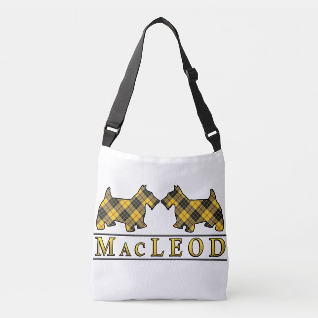 Scottish Clan MacLeod Scottie Dogs Tartan Plaid Crossbody Bag (Front)