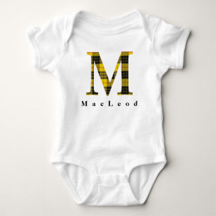 Scottish Clan MacLeod Tartan Monogram Baby Bodysuit