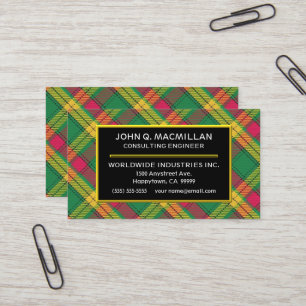 Scottish Clan MacMillan Tartan Plaid Business Card