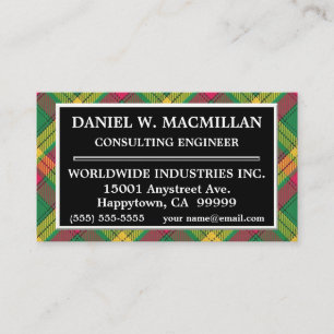 Scottish Clan MacMillan Tartan Plaid Business Card