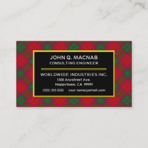 Scottish Clan MacNab Tartan Plaid Business Card
