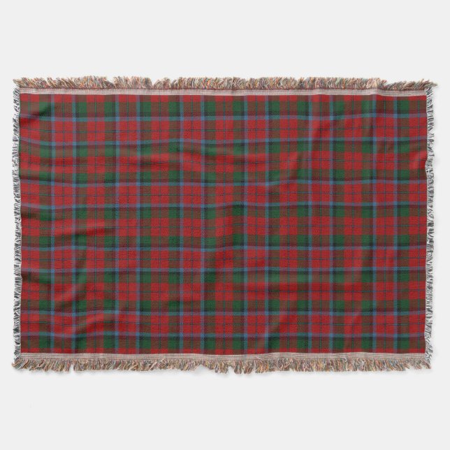 Scottish Clan MacNachtan McNaughton Tartan Throw Blanket (Front)