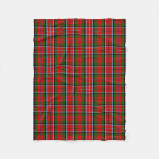 Scottish Clan MacNaughton Tartan Plaid Fleece Blanket (Front)