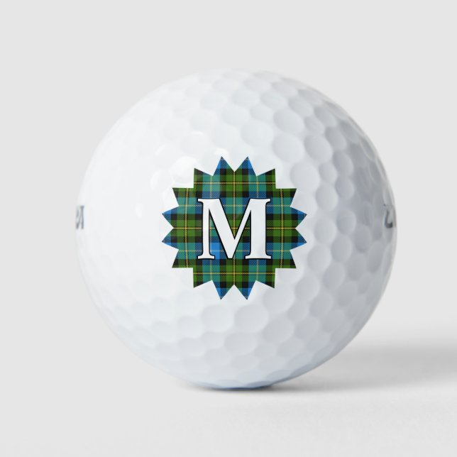 Scottish Clan MacNeil Tartan Plaid Burst Golf Balls (Front)