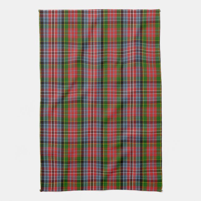 Scottish Clan MacPherson Tartan Plaid Tea Towel (Vertical)