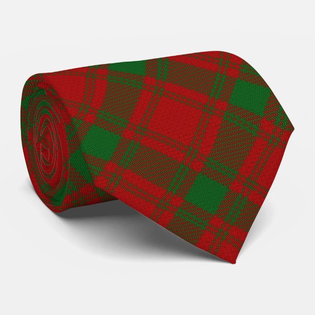 Scottish Clan MacQuarrie Letter M Monogram Tartan Tie (Rolled)