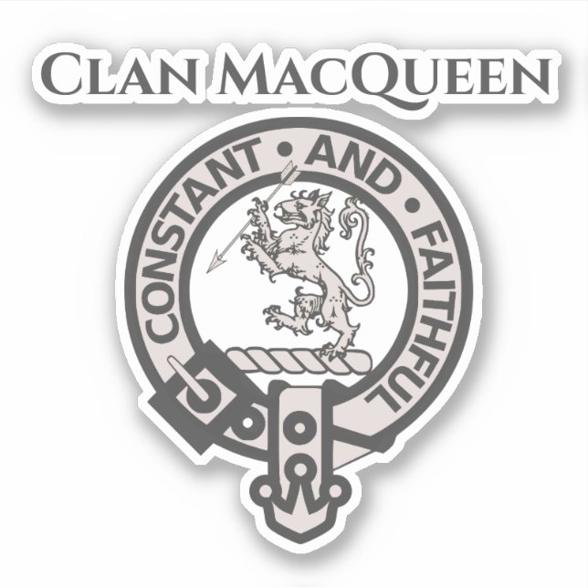 Scottish Clan MacQueen Crest Badge Sticker (Front)