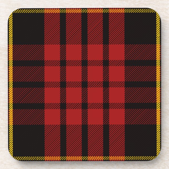 Scottish Clan MacQueen Tartan Plaid Coaster (Front)