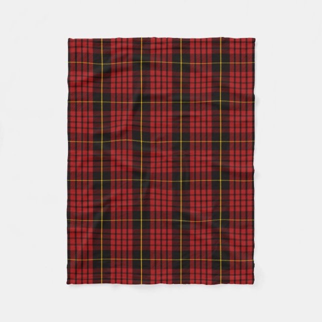 Scottish Clan MacQueen Tartan Plaid Fleece Blanket (Front)