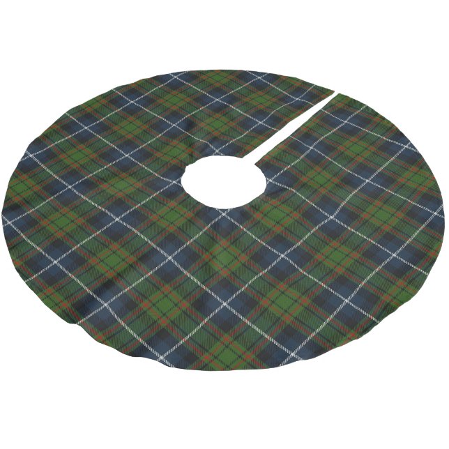 Scottish Clan MacRae Hunting Tartan Brushed Polyester Tree Skirt (Angled)