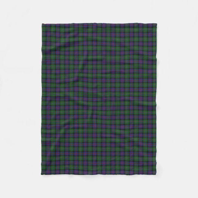 Scottish Clan Malcolm Classic Tartan Fleece Blanket (Front)