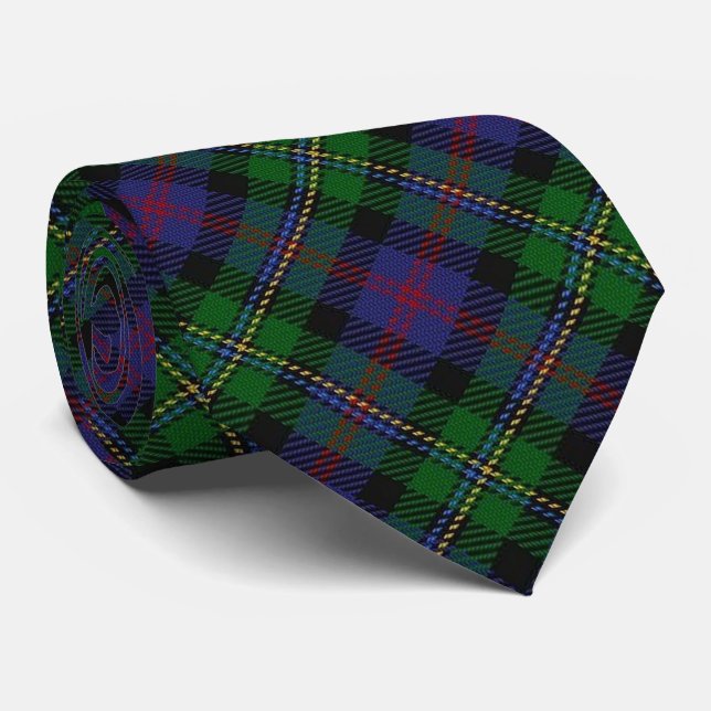 Scottish Clan Malcolm Letter M Monogram Tartan Tie (Rolled)