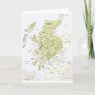 Scottish Clan Map of Scotland Card