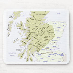 Scottish Clan Map of Scotland Mouse Mat