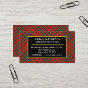 Scottish Clan Matheson Tartan Plaid Business Card
