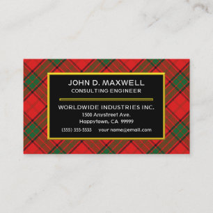 Scottish Clan Maxwell Tartan Plaid Business Card