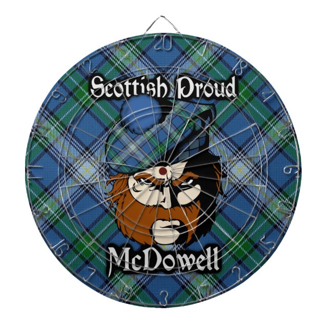 Scottish Clan McDowell Tartan Dartboard (Front)