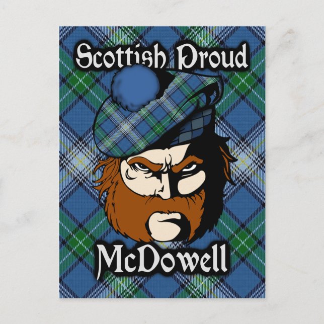 Scottish Clan McDowell Tartan Postcard (Front)