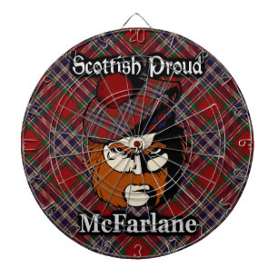 Scottish Clan McFarlane Tartan Dartboard