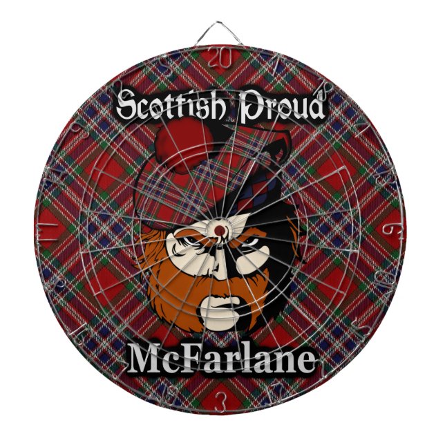 Scottish Clan McFarlane Tartan Dartboard (Front)