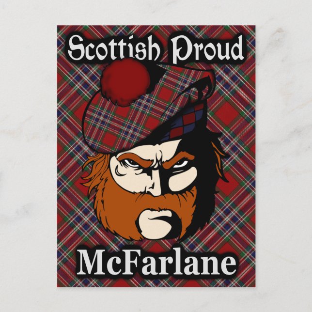 Scottish Clan McFarlane Tartan Postcard (Front)