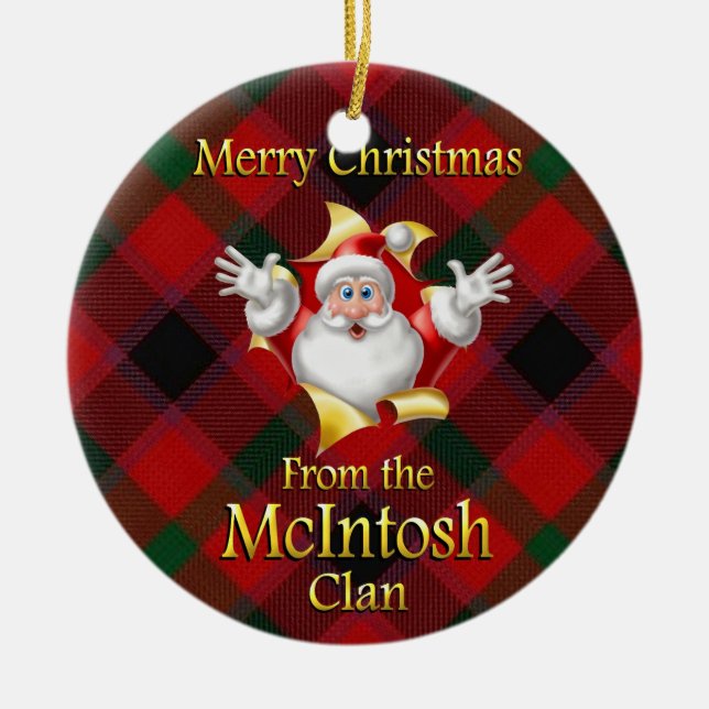 Scottish Clan McIntosh Christmas Ornament (Front)
