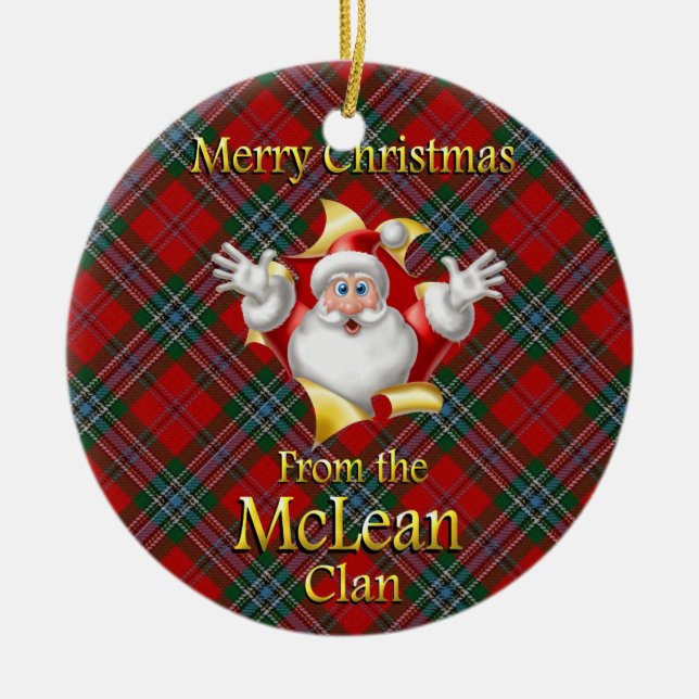 Scottish Clan McLean Christmas Ornament (Front)