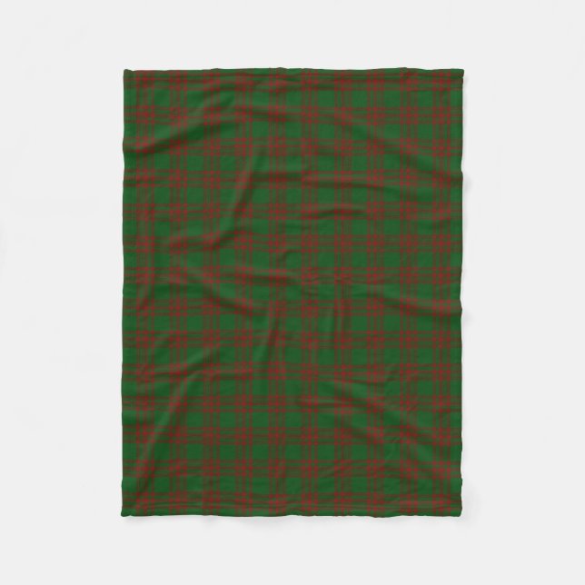 Scottish Clan Menzies Red Green Classic Tartan Fleece Blanket (Front)