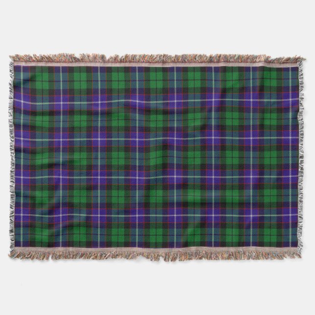 Scottish Clan Mitchell Tartan Plaid Throw Blanket (Front)