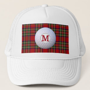 Scottish Clan Monogram Royal Stewart Tartan Plaid Trucker Hat