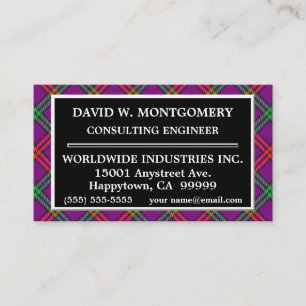 Scottish Clan Montgomery Tartan Plaid Business Card