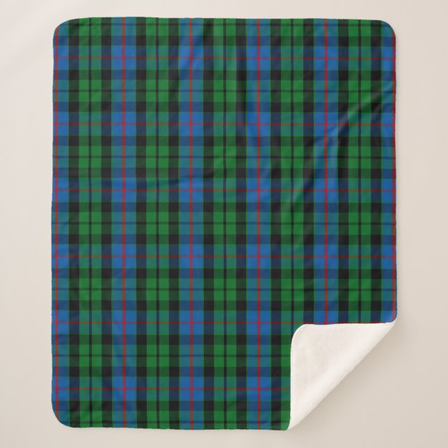 Scottish Clan Morrison Tartan Plaid Sherpa Blanket (Front)