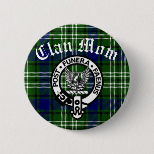 Scottish Clan Mow Crest & Tartan  6 Cm Round Badge