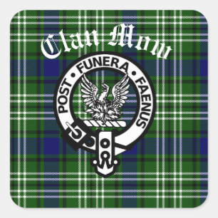 Scottish Clan Mow Crest & Tartan  Square Sticker