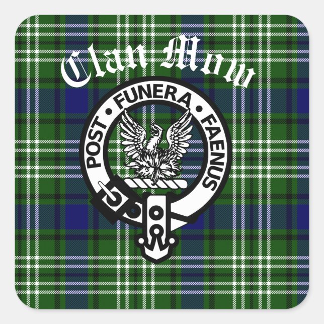 Scottish Clan Mow Crest & Tartan  Square Sticker (Front)